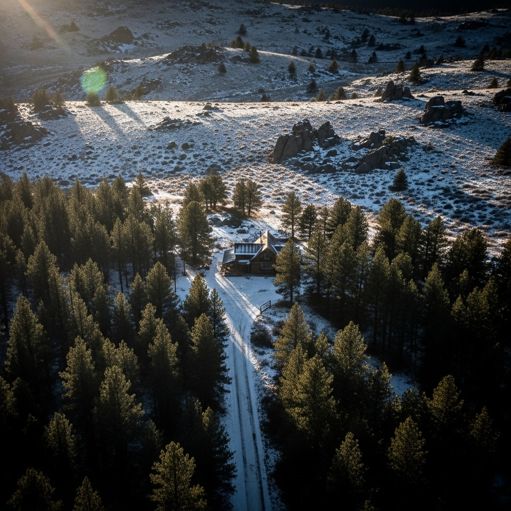 His three children: 4-year search ends in a shoot-out 3 An aerial surveillance photo of the remote Montana cabin where his three children were found.
