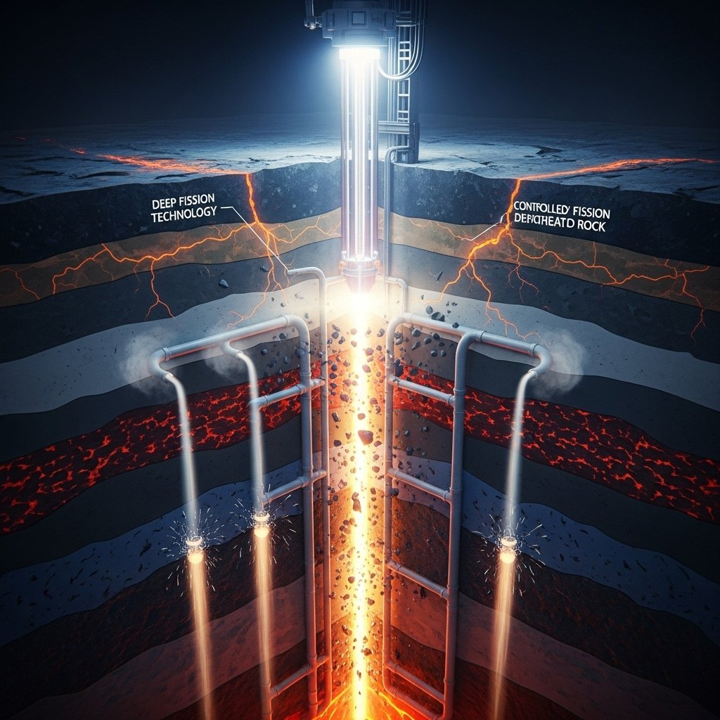 Deep Fission Goes Public: 5 Details on the Curious SPAC 2 An animated diagram showing how deep fission technology drills into the earth's crust.