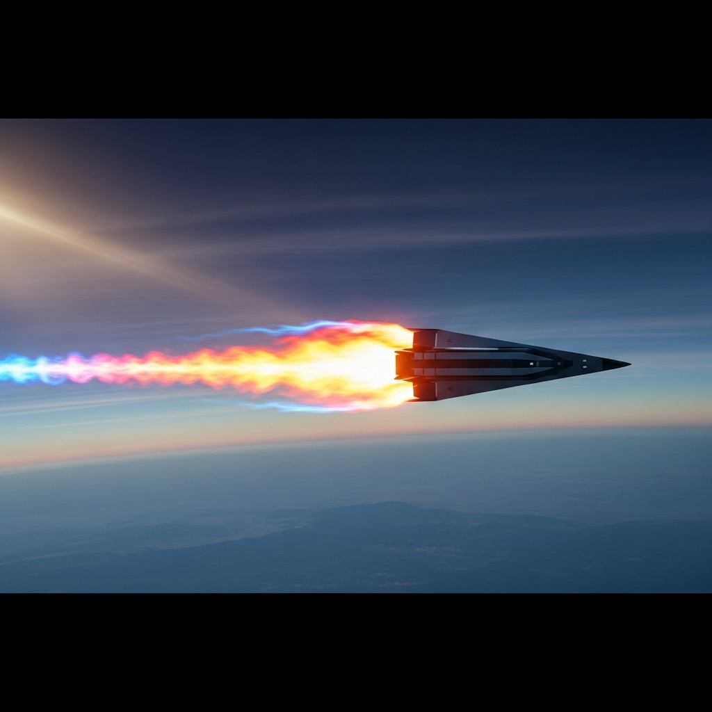 Hypersonic Missile: Russia Tests 1 as Ukraine Strikes Oil 2 An artist's rendering of a hypersonic missile maneuvering through the upper atmosphere.