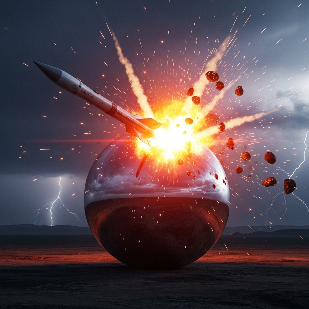 Video Showing Missile Strike on Orb Stuns 2 Senators 2 An artist's rendition based on descriptions of the video showing missile strike on a metallic orb.