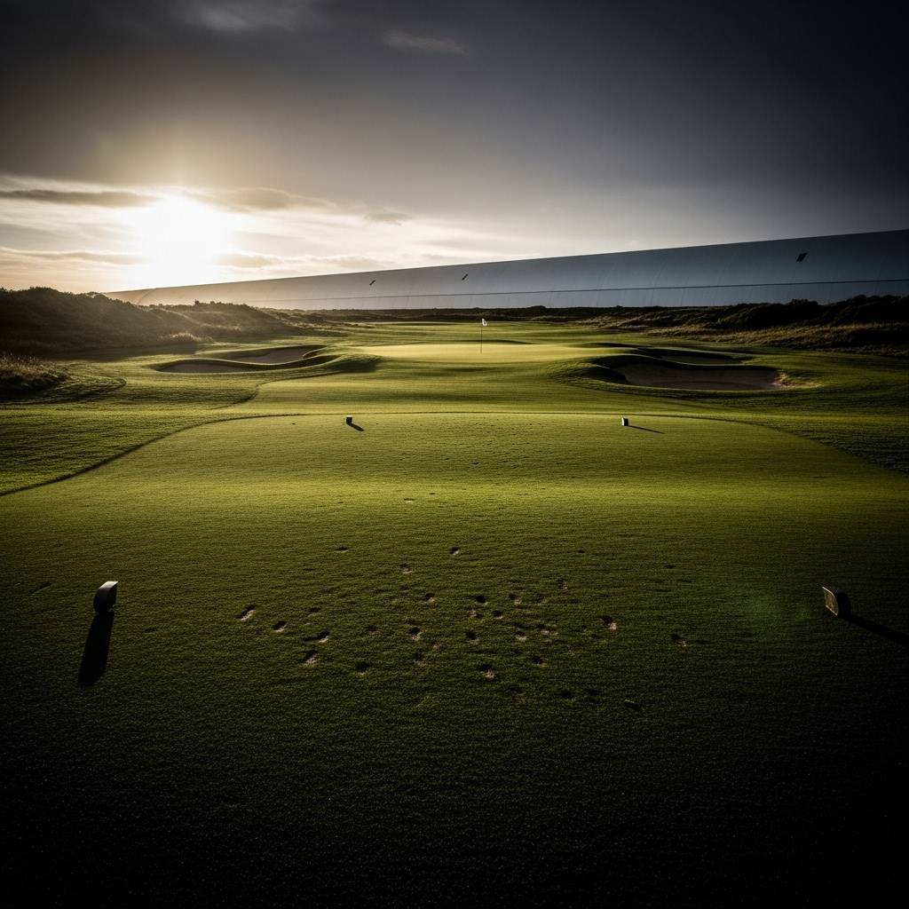 Golf Rounds Plunge: 10% Drop at U.S. Courses Near Border 2 An empty golf course fairway illustrates the recent golf rounds plunge.