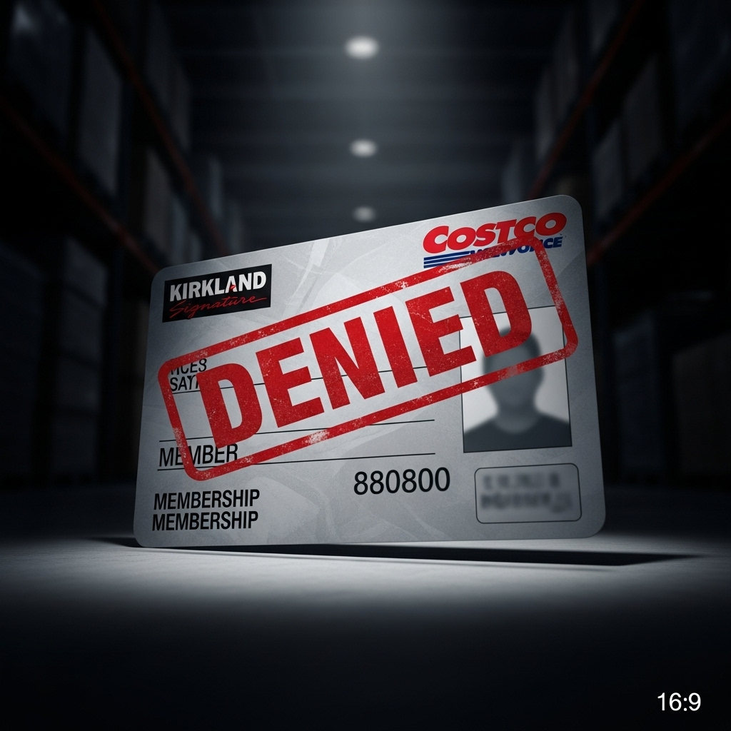 Costco Shopping Ban for 15+ Iranian Envoys Weighed 3 An illustration of a Costco membership card with a 'denied' stamp over it, symbolizing the ban on Costco shopping.