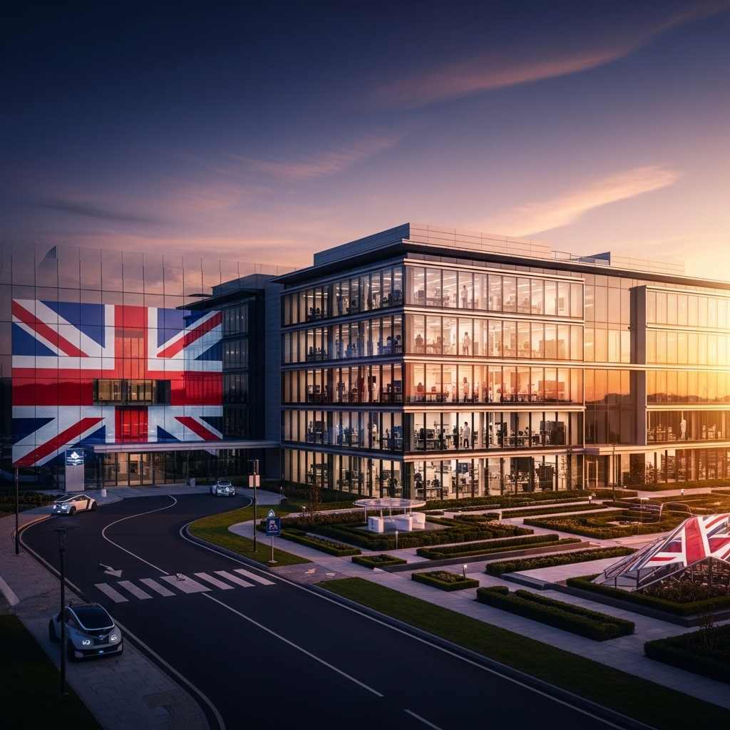 UK drugs sector hit by Merck's scrapped £1bn expansion 2 An illustration of a modern research facility, representing investment in the uk drugs sector.