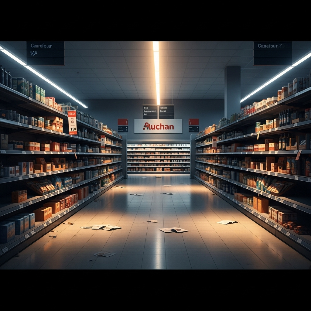 'block everything' protests: Hundreds arrested in France 3 An image depicting the economic impact of the 'block everything' protests, with empty shelves in a French supermarket.