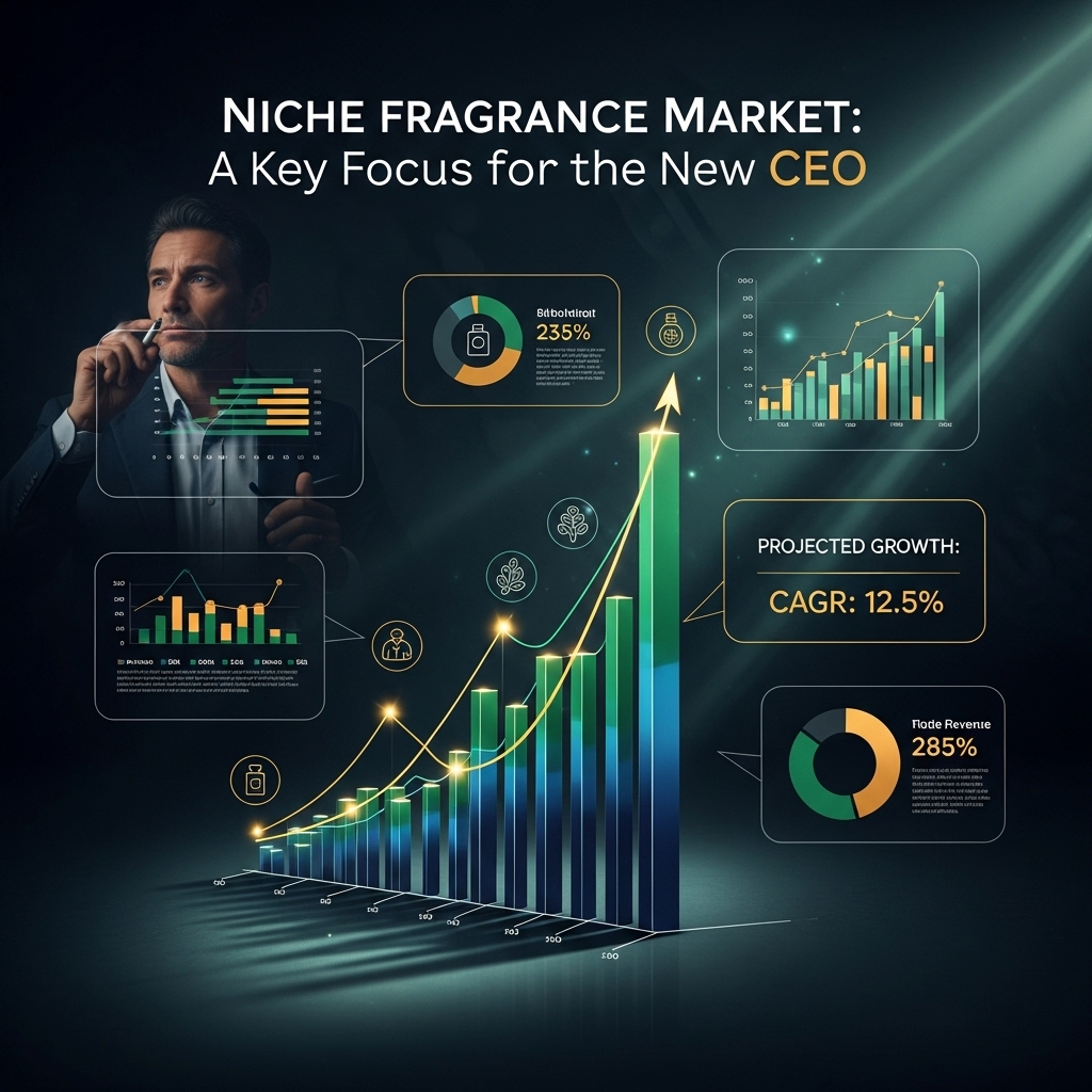 new ceo for 2 Top Fragrance Brands: Marly & Initio 4 An infographic chart showing the projected growth of the niche fragrance market, a key area of focus for the new ceo.