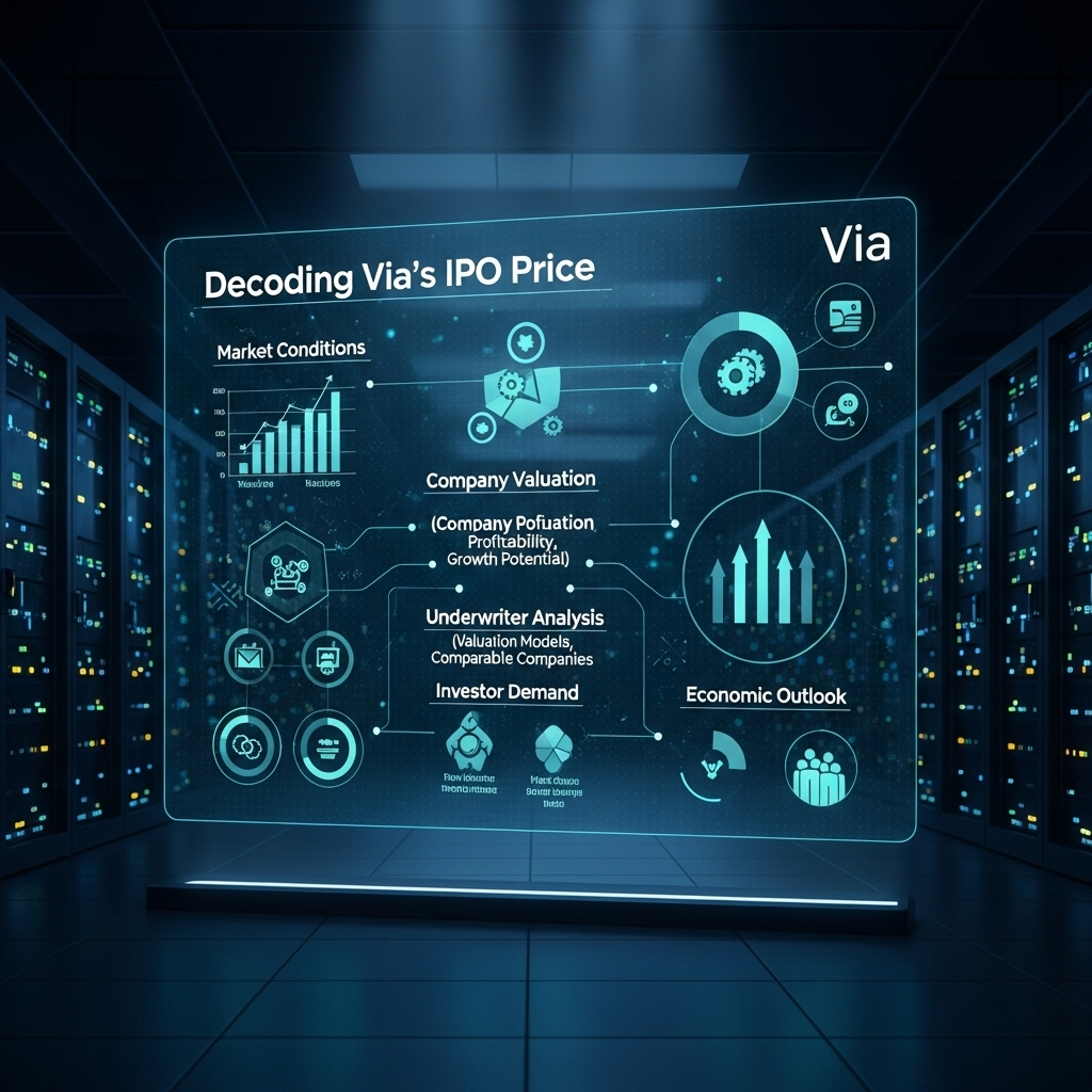 IPO Price: Via Stock Up 1% After Tepid Market Debut 3 An infographic explaining the factors that determine an IPO price for a tech company like Via.