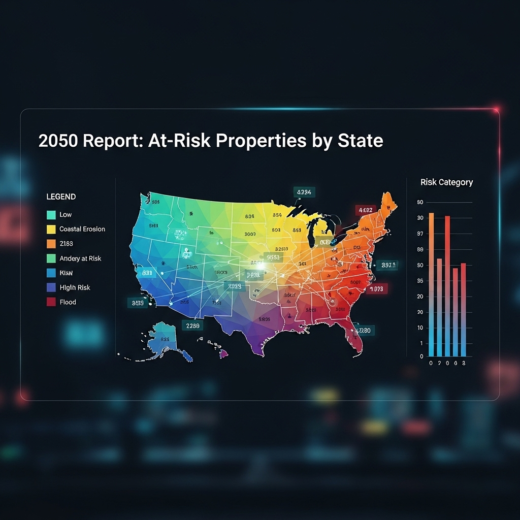 2050 - report: 1.5M Australians at Risk From Rising Seas 3 An infographic from the 2050 - report detailing the number of at-risk properties by state.