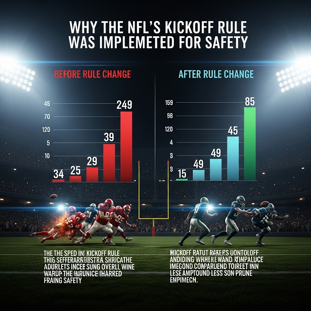 NFL's 'Ridiculous' Kickoff Rule: Trump Blasts 2025 Change 3 An infographic from the NFL comparing injury rates and showing why the nfl's 'ridiculous' kickoff rule was implemented for safety.