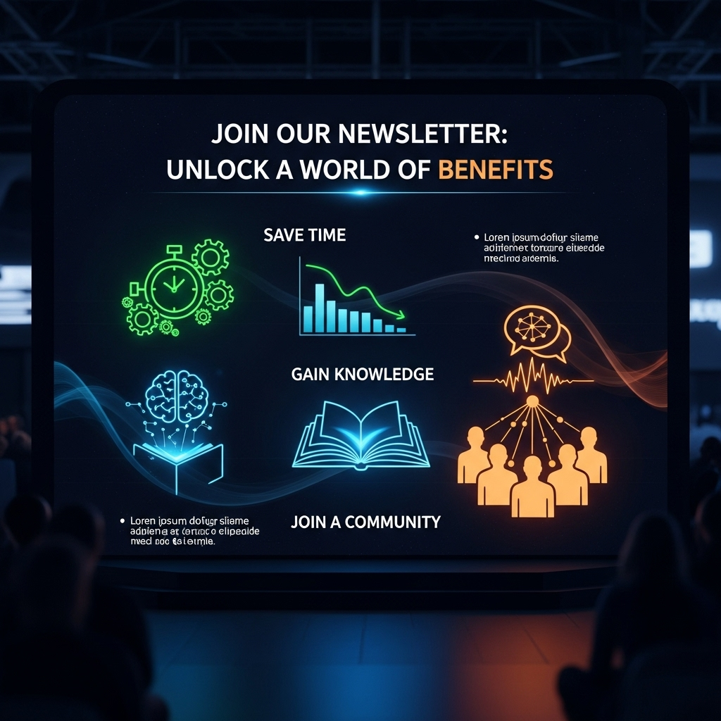 Our Newsletter: Join 10,000+ Readers for Exclusive Tips 3 An infographic illustrating the benefits of joining our newsletter, such as 'Save Time', 'Gain Knowledge', and 'Join a Community'.