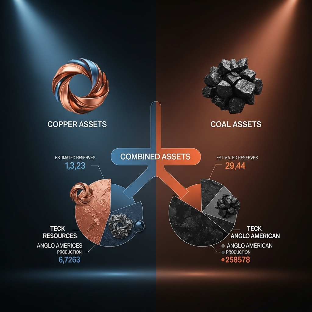 Teck Resources in $41B Merger with Anglo American 2 An infographic showing the combined copper and coal assets of Teck Resources and Anglo American.