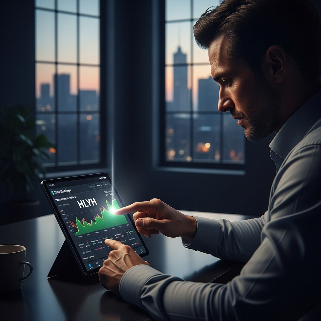 Holy Holdings: 1st Christian Values ETF on Wall Street 4 An investor on a tablet reviewing the performance of holy holdings (HLYH) on a brokerage app.