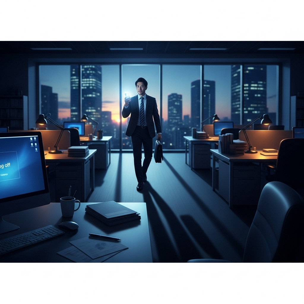 this country: 3 Ways Workers Are Reclaiming Their Power 2 An office worker in this country confidently leaving their desk at the end of the day.