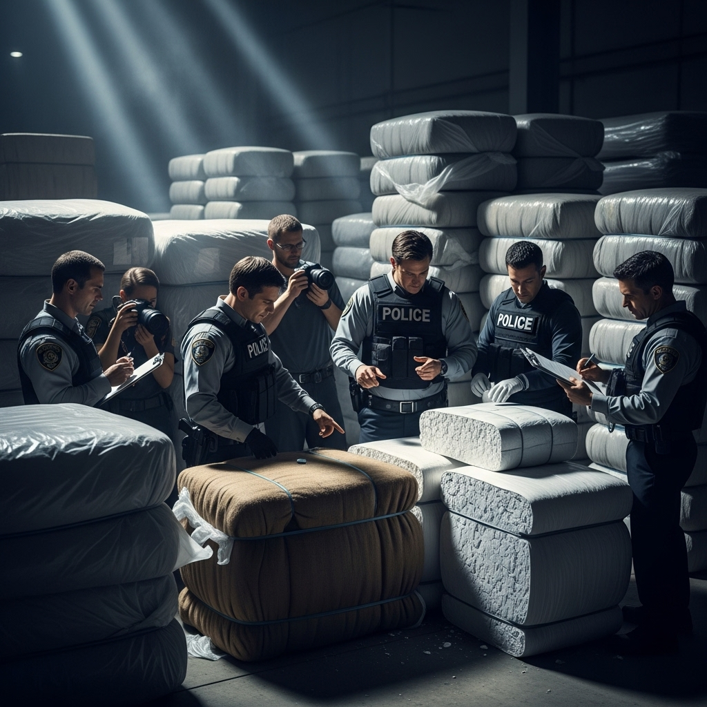 Huge Drugs: 1 Ton of Cocaine Seized in Major Irish Bust 3 Bales of seized cocaine from the huge drugs bust being inspected by law enforcement officials.