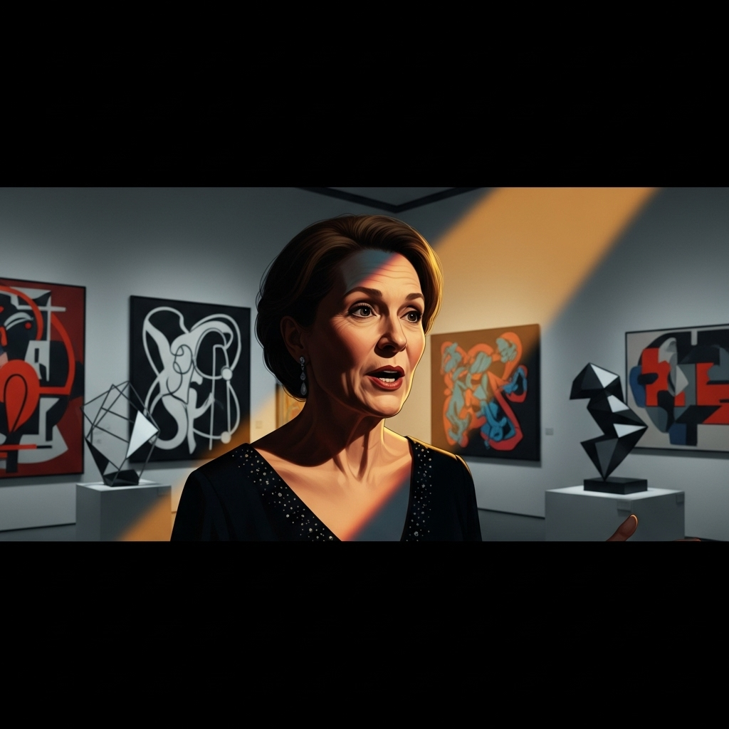 Storied Collector Barbara Jakobson, MoMA Icon, Dies at 92 3 Barbara Jakobson, the storied collector, speaking at a MoMA gala, with modern art in the background.