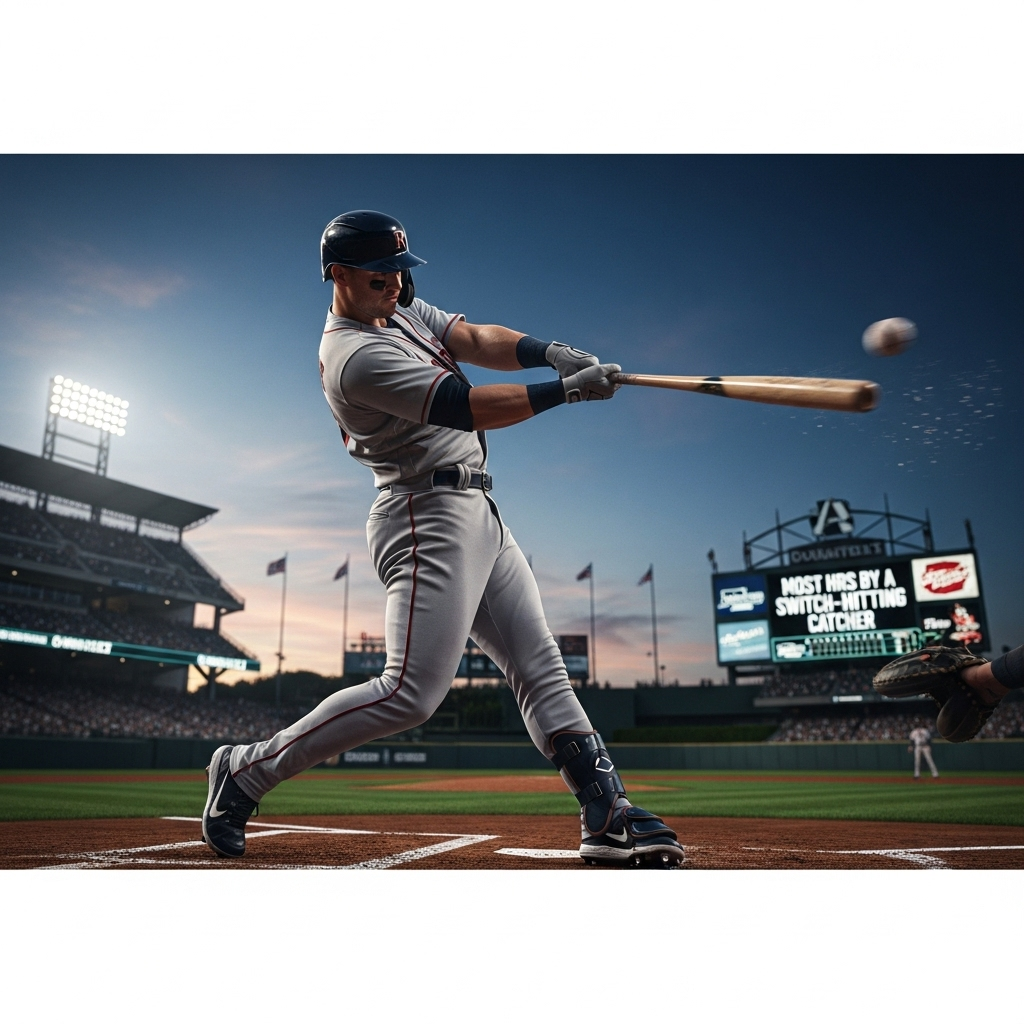 most hrs: Cal Raleigh's 34 HRs Tie Mickey Mantle's Record 2 Cal Raleigh swinging a bat during a game, demonstrating the power that got him the record for most hrs by a switch-hitting catcher.