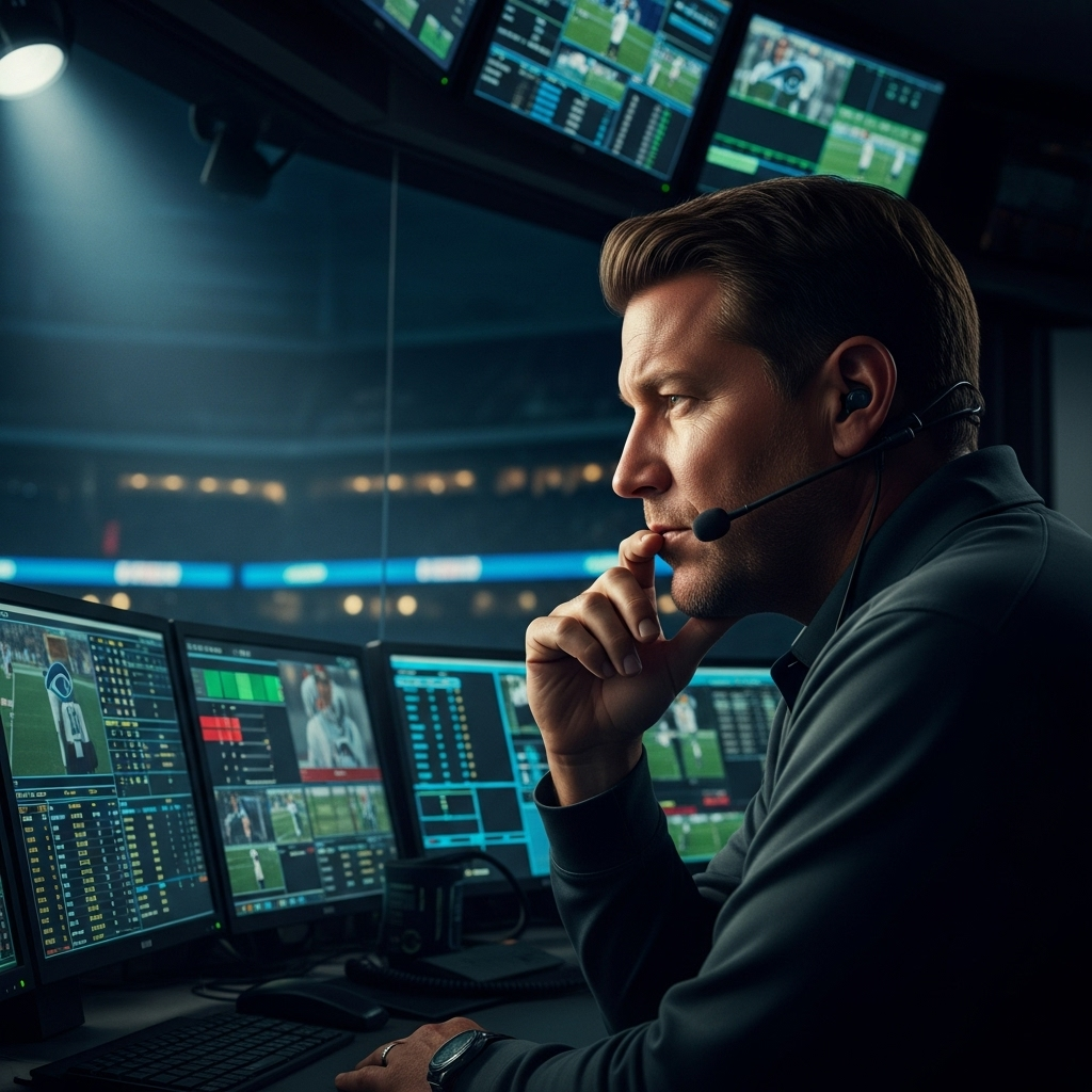 Tony Romo: 5 Reasons Fans Blasted His Week 1 Commentary 2 CBS commentator Tony Romo in the broadcast booth looking at monitors.