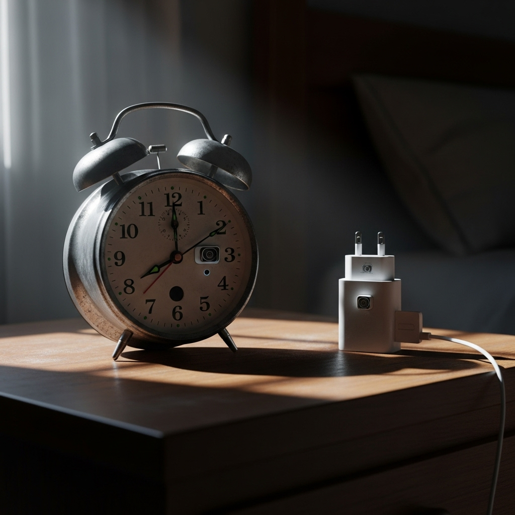 Simple Trick: Find 99% of Hidden Cameras With This Method 4 Common household objects like an alarm clock and a USB charger where a camera could be hidden, illustrating the need for this simple trick.