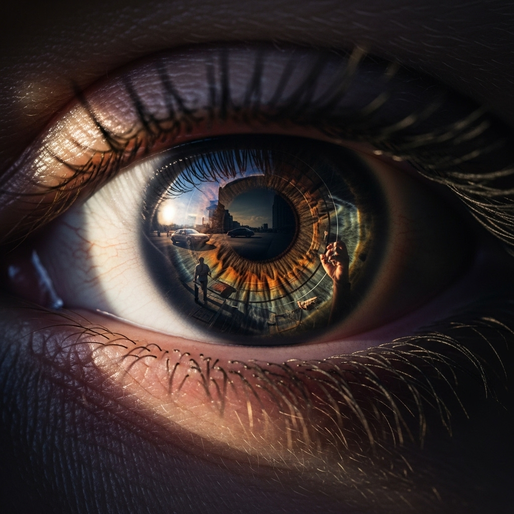 Former Police Officer: 3 Reasons Robbery Advice Fails 3 Conceptual image of an eye observing details, symbolizing the advice a former police officer gives on being a good witness.