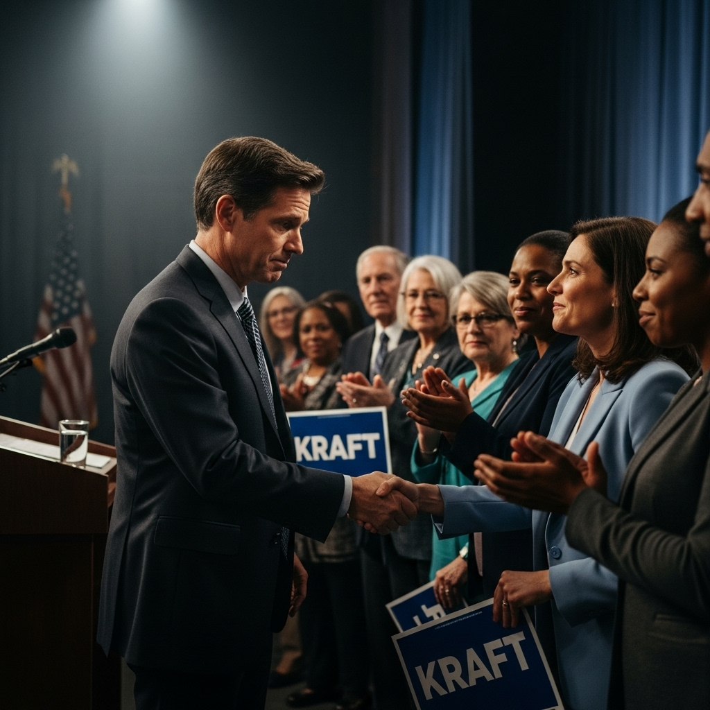 Prelim Vote Ends Kraft's Mayoral Bid: Top 2 Advance 3 Councilman David Kraft shakes hands with supporters after his concession speech following the prelim vote.