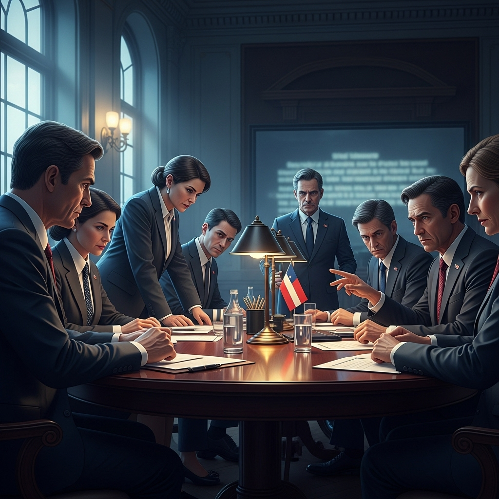 Top council backs 3 new IAEA inspections in Iran push 4 Diplomats from different countries in a serious discussion following the top council's resolution on Iran.