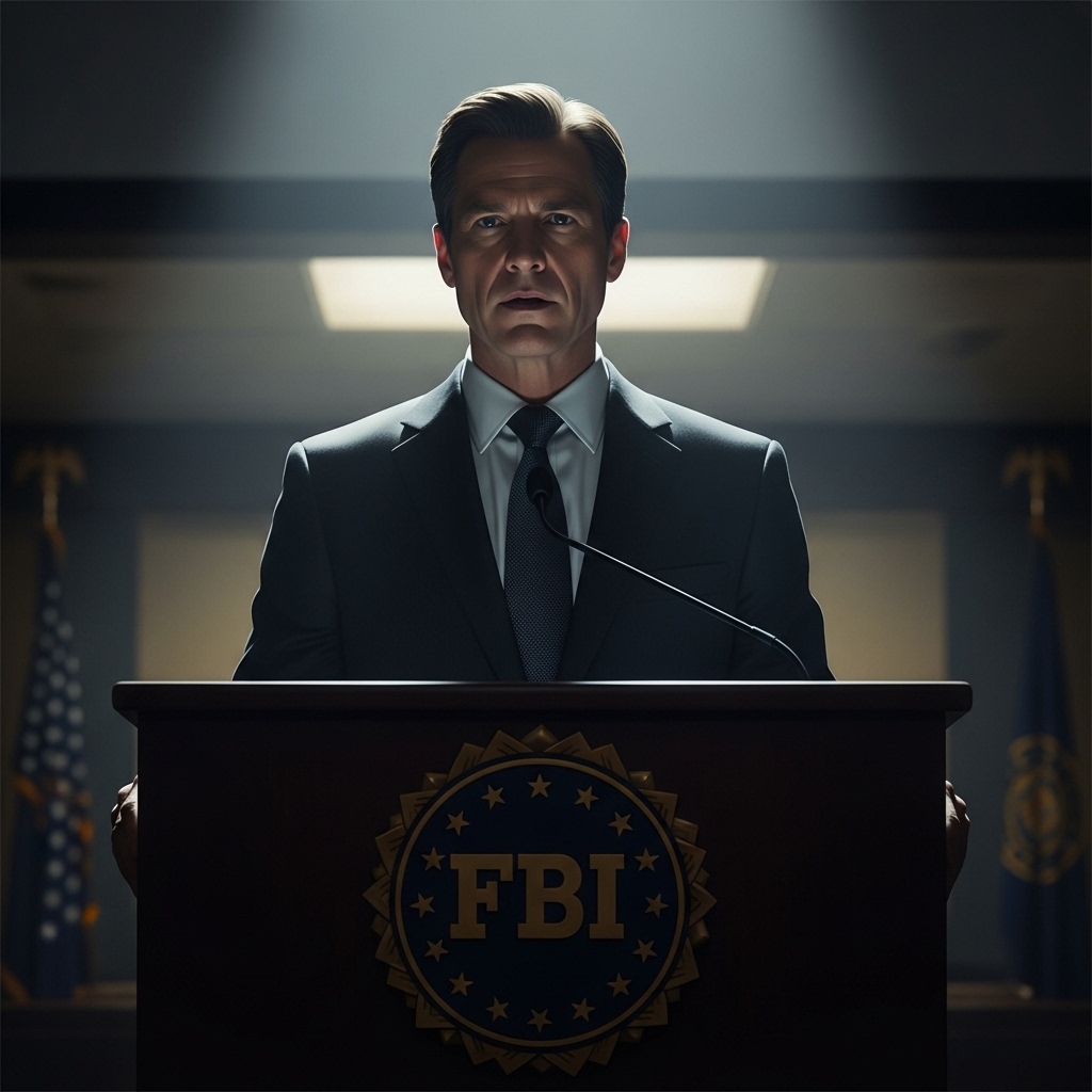 New FBI Deputy Director: 3 Facts on the Bongino Role 4 Director Alex Corbin, the new fbi deputy director, stands at a podium giving a speech.