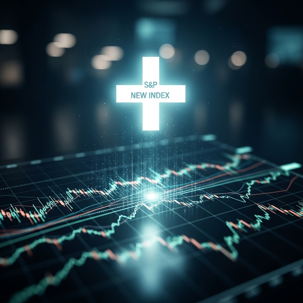 Investment Firm S&P Creates 1 New Christian Values Index 2 Financial chart with a cross symbol, representing the new index from the investment firm S&P