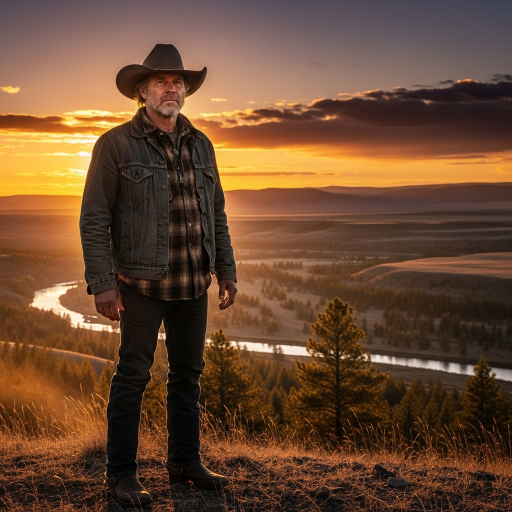 New 'Yellowstone' Series: 1st Look at the Fan-Favorite Star 2 First look photo of Mo Brings Plenty standing on a ridge in the new 'Yellowstone' series.