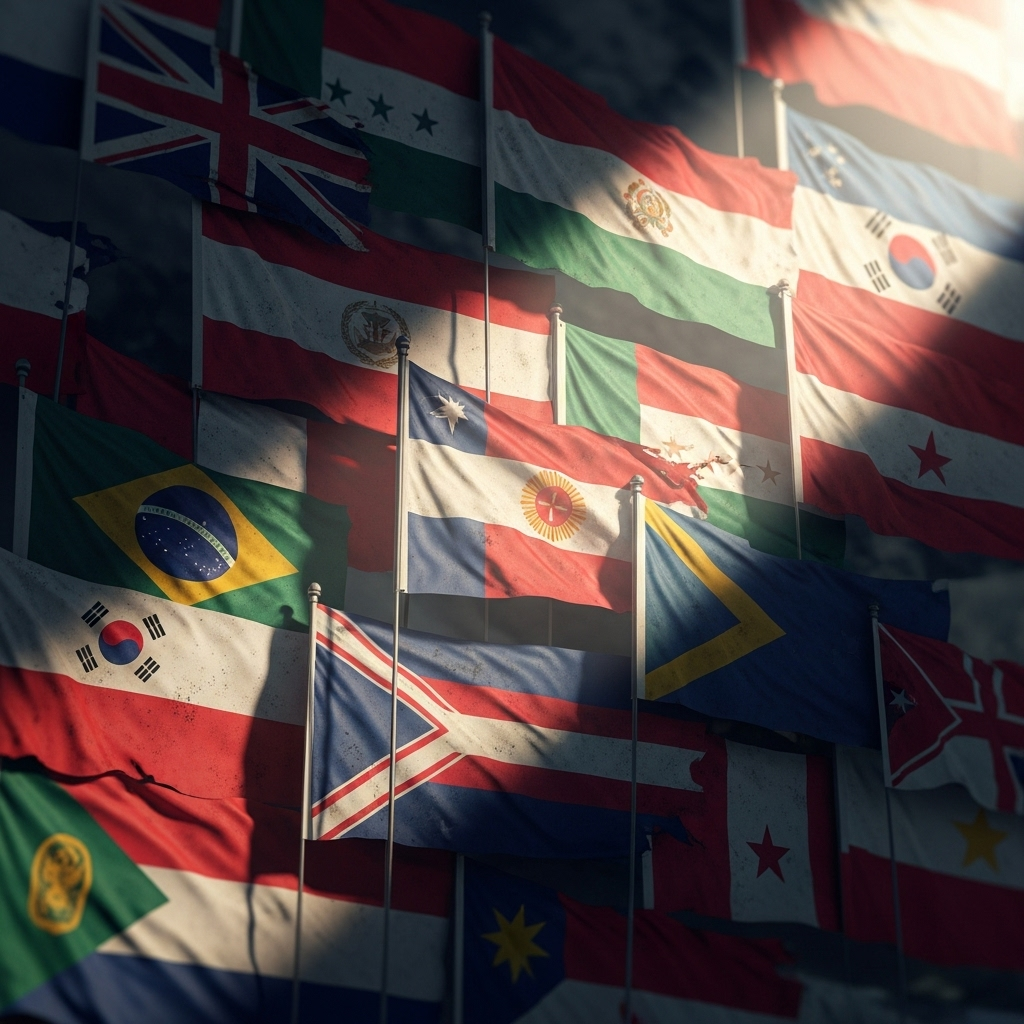 Our Country at Risk: 5 Ways Biden Puts Us in Danger 3 Flags of different nations, representing the complex foreign policy challenges that impact our country.