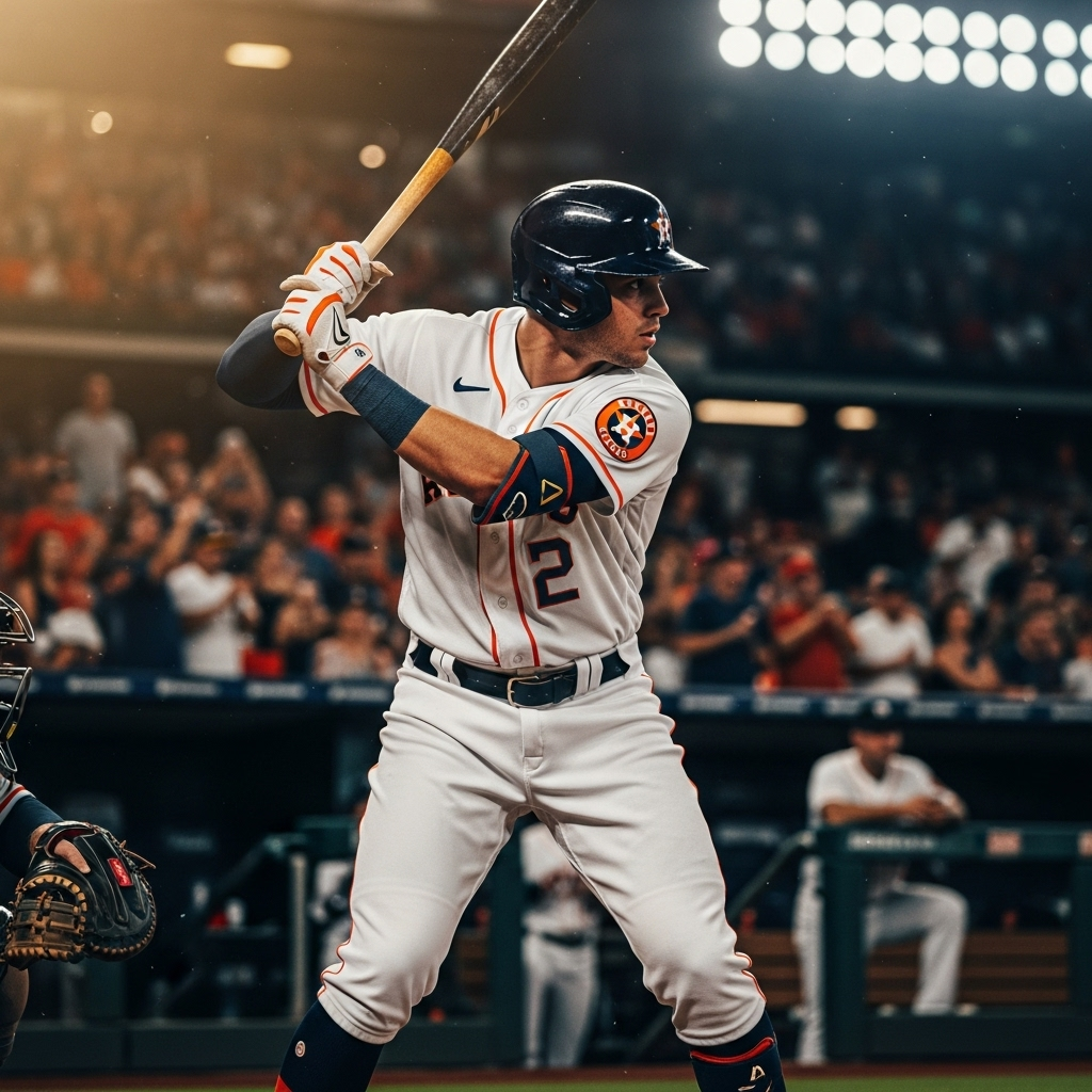Kyle Tucker Contract: 9 MLB Insiders Predict His Payday 2 Houston Astros outfielder Kyle Tucker at bat during a game, showing his focused stance.