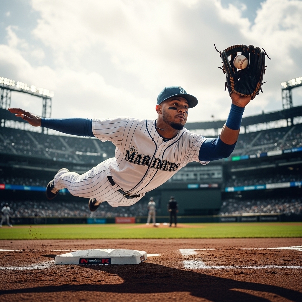 Julio Rodriguez's Top 5 Highlights: The Incredible Catch 2 Julio Rodriguez making a spectacular diving catch in center field for the Mariners.