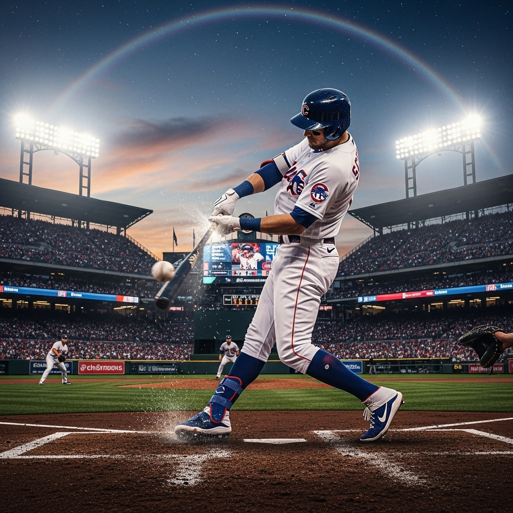 his 50th hr: Kyle Schwarber Enters the Exclusive 50 Club 2 Kyle Schwarber connecting with the pitch for his 50th hr of the season.