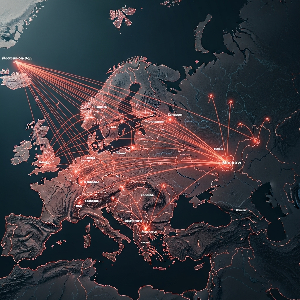 221 drones launched by Ukraine on Russia, Moscow claims 2 Map illustrating the flight paths of the 221 drones targeting various regions in Russia.
