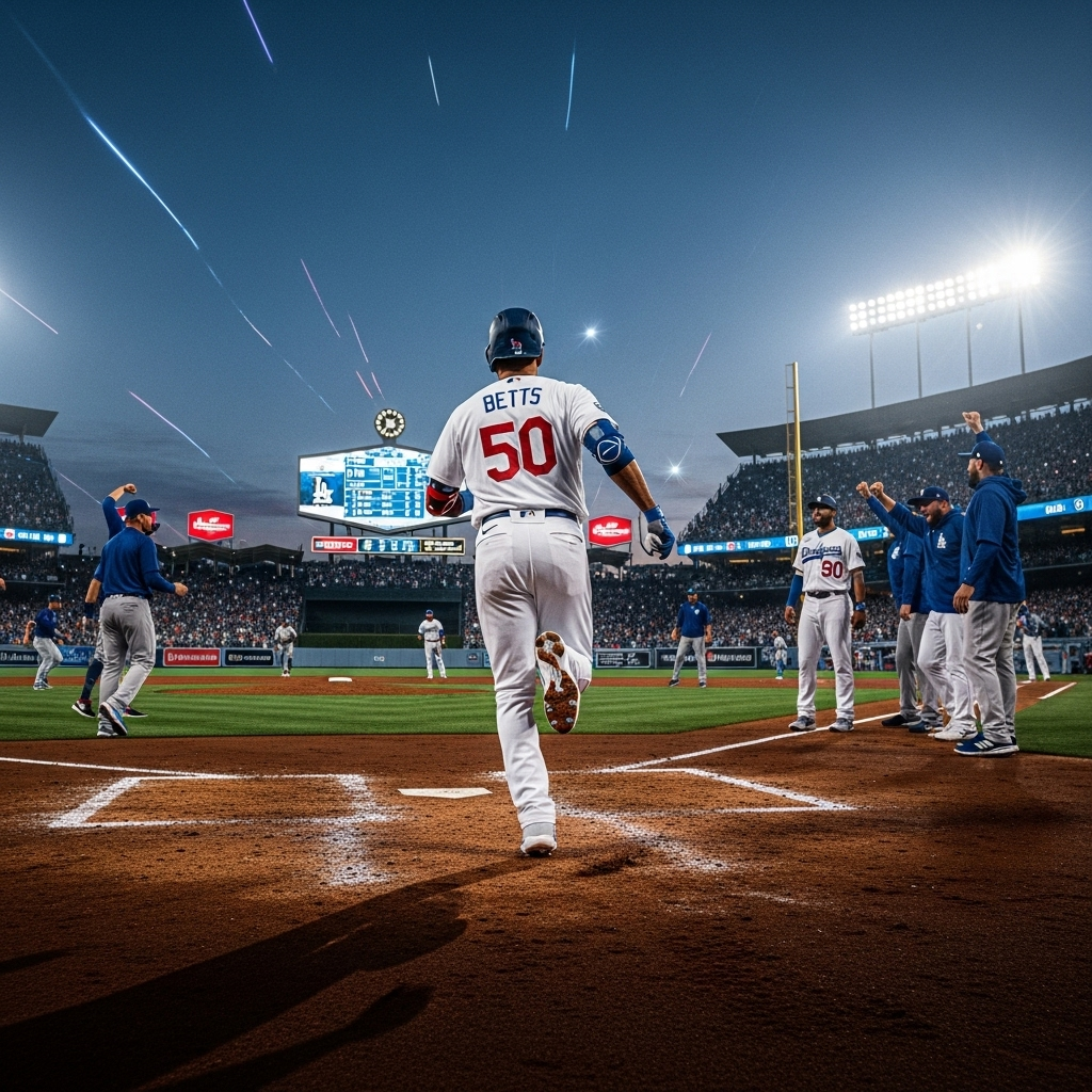 Mookie Betts Crushes Grand Slam for 4 RBIs in Big Win 2 Mookie Betts rounding the bases after hitting his game-changing grand slam.