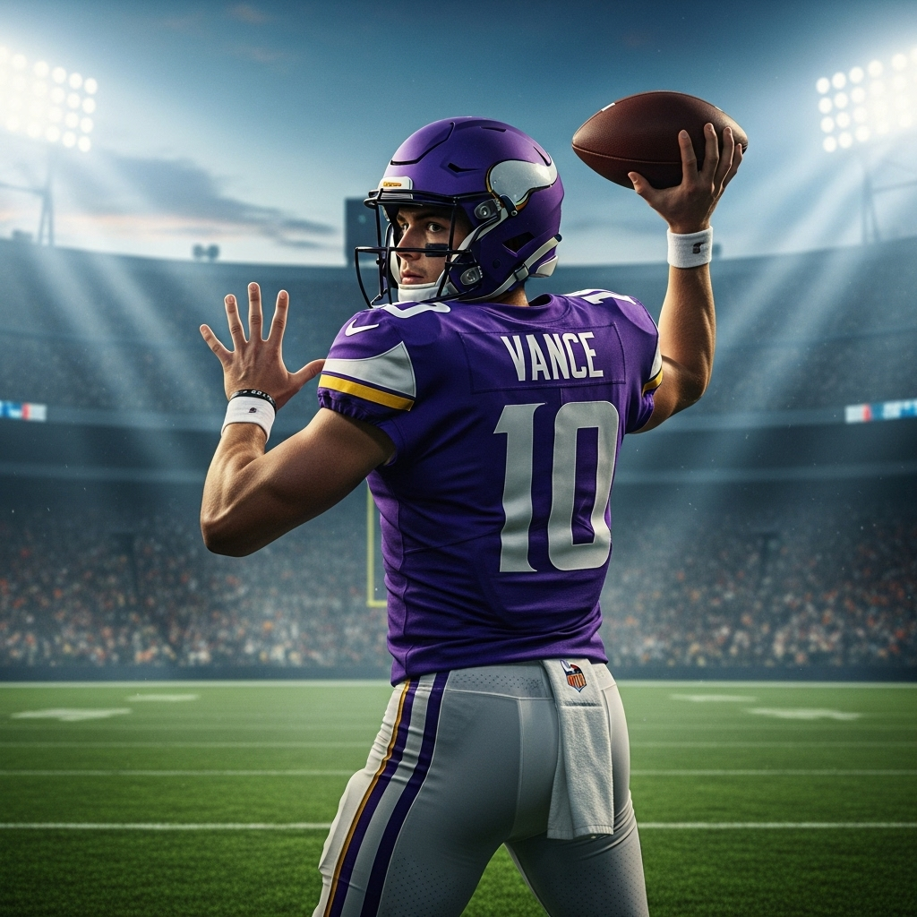 Vikings QB: A Heroic Victory in His 1st Career Start 2 New vikings qb Leo Vance warms up before his first career start against the Packers.