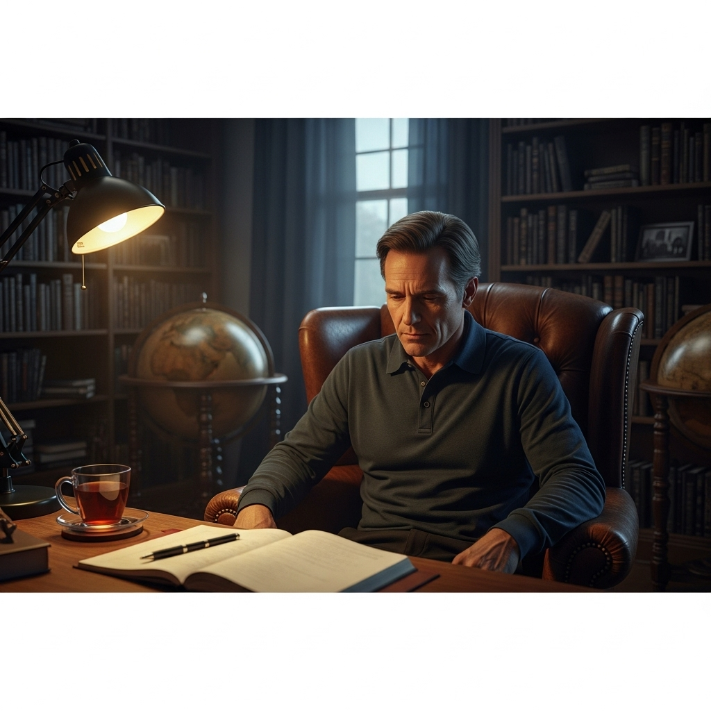 Incredible Strength: 1 Pastor on an Activist's Legacy 3 Pastor Michael Evans sitting in his study, reflecting on the moral and incredible strength of activist Elara Vance.