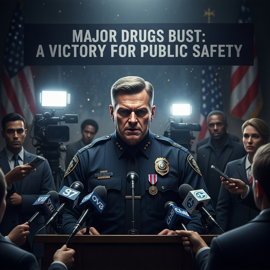 Huge Drugs Bust: 50 Arrested on Cocaine 'Superhighway' 4 Police Chief speaking at a press conference about the huge drugs bust.