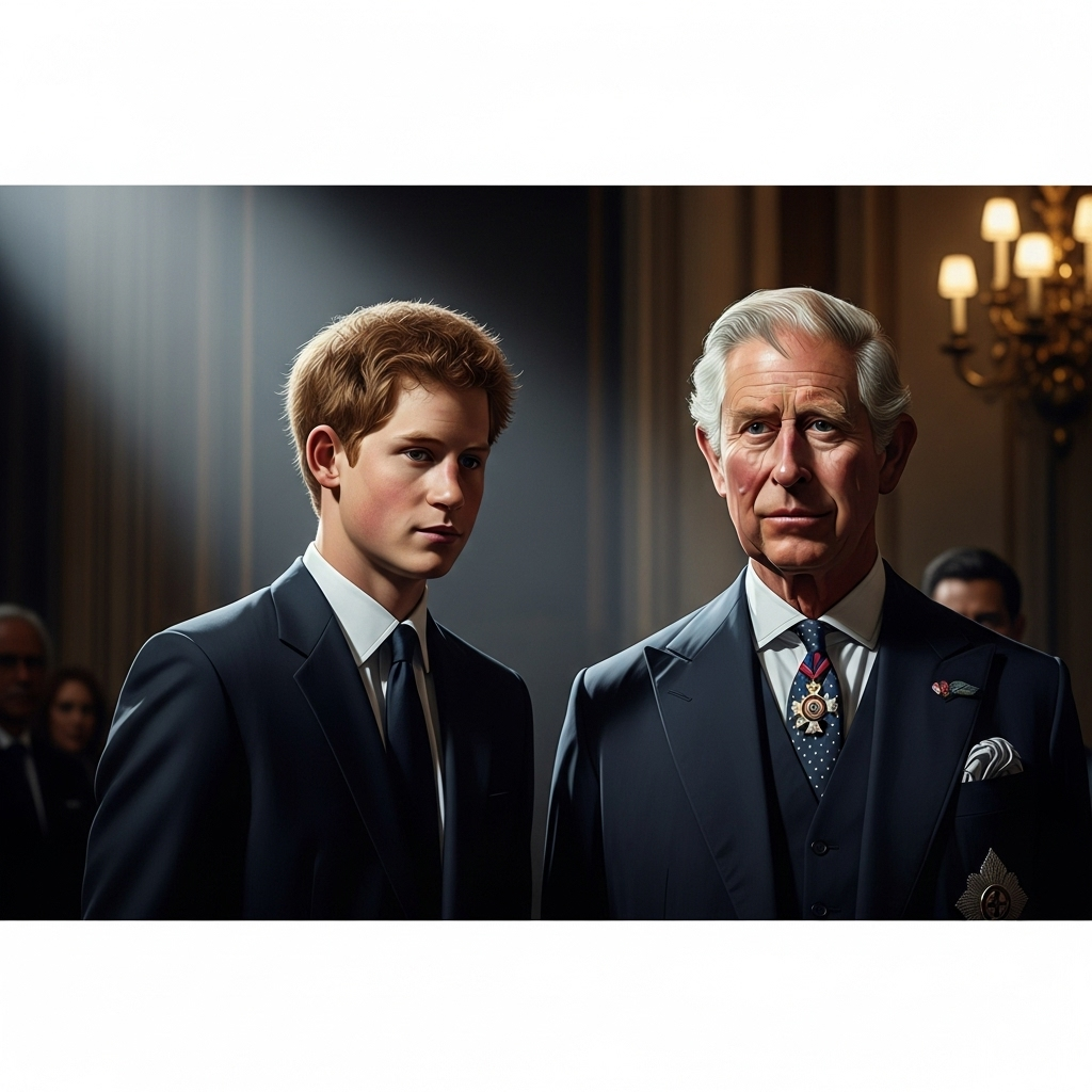 First time in over 1 year: Prince Harry meets Charles 2 Prince Harry and King Charles pictured at a past event, years before their first time meeting in over a year.