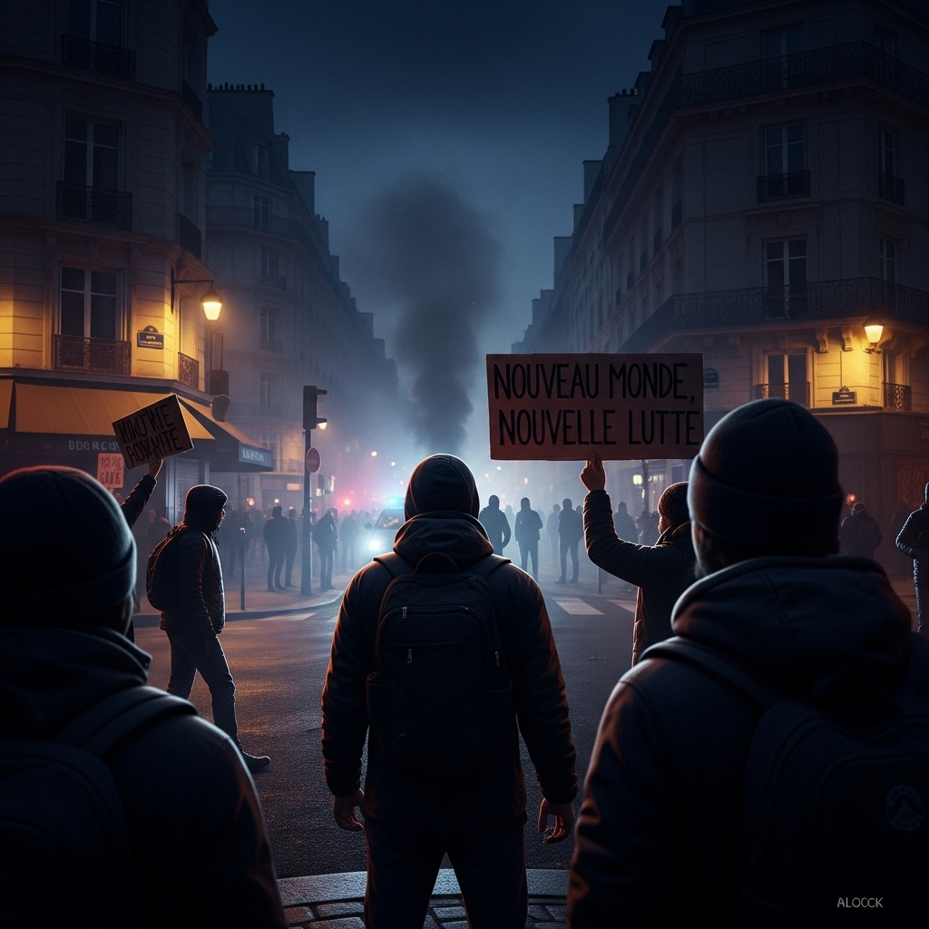 'Block everything' protests: Over 200 arrested in France 2 Protesters gathered on a street corner during the 'block everything' protests in Paris.