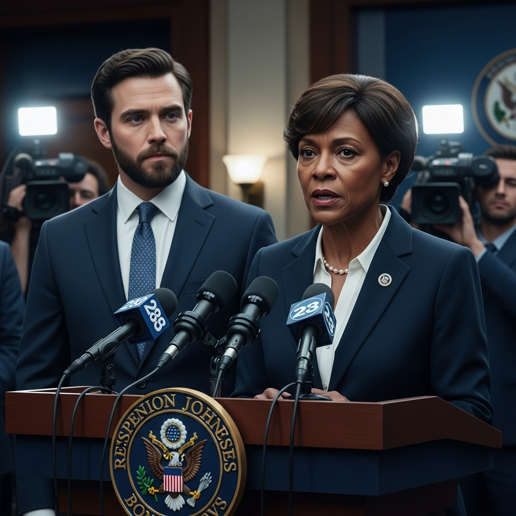 Trump Seize on New Report: 2 Republicans Demand Answers 3 Reps. Johnson and Davis speaking at a press conference as they discuss how Trump seize on the report.