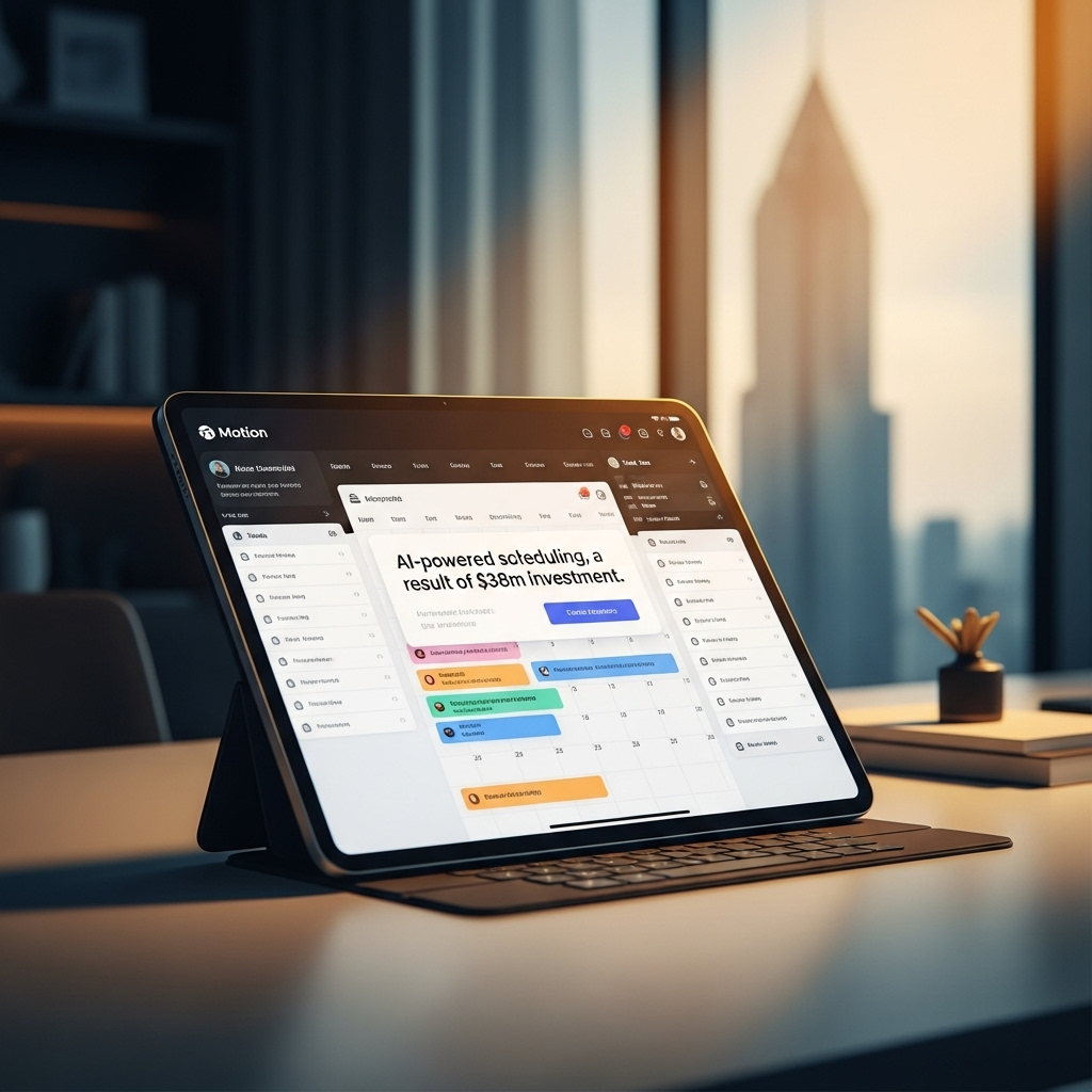 fresh $38m: Motion's AI Office Suite Gets Big Backing 3 Screenshot of the Motion app interface showcasing its AI-powered scheduling, a result of its fresh $38m investment.