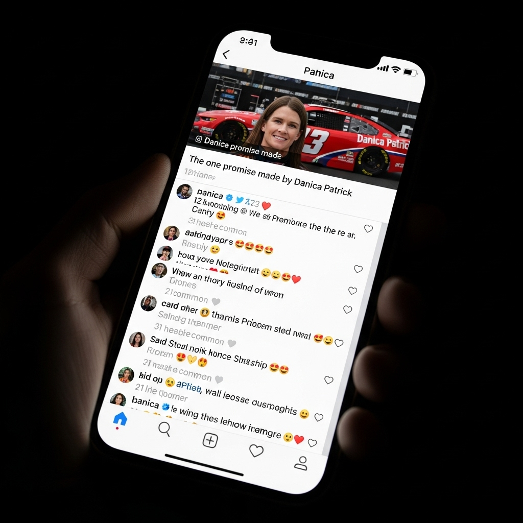 one promise: 1 thing Danica Patrick told Charlie Kirk 4 Social media comments and reactions to the one promise made by Danica Patrick on a smartphone screen.