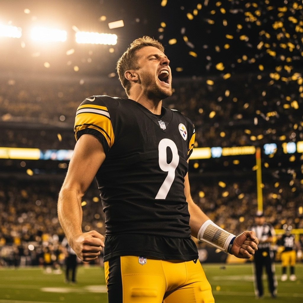 Steelers Kicker's 60-Yard Win Earns Bizarre Tomlin Label 2 Steelers kicker Chris Boswell celebrating after his game-winning 60-yard field goal.