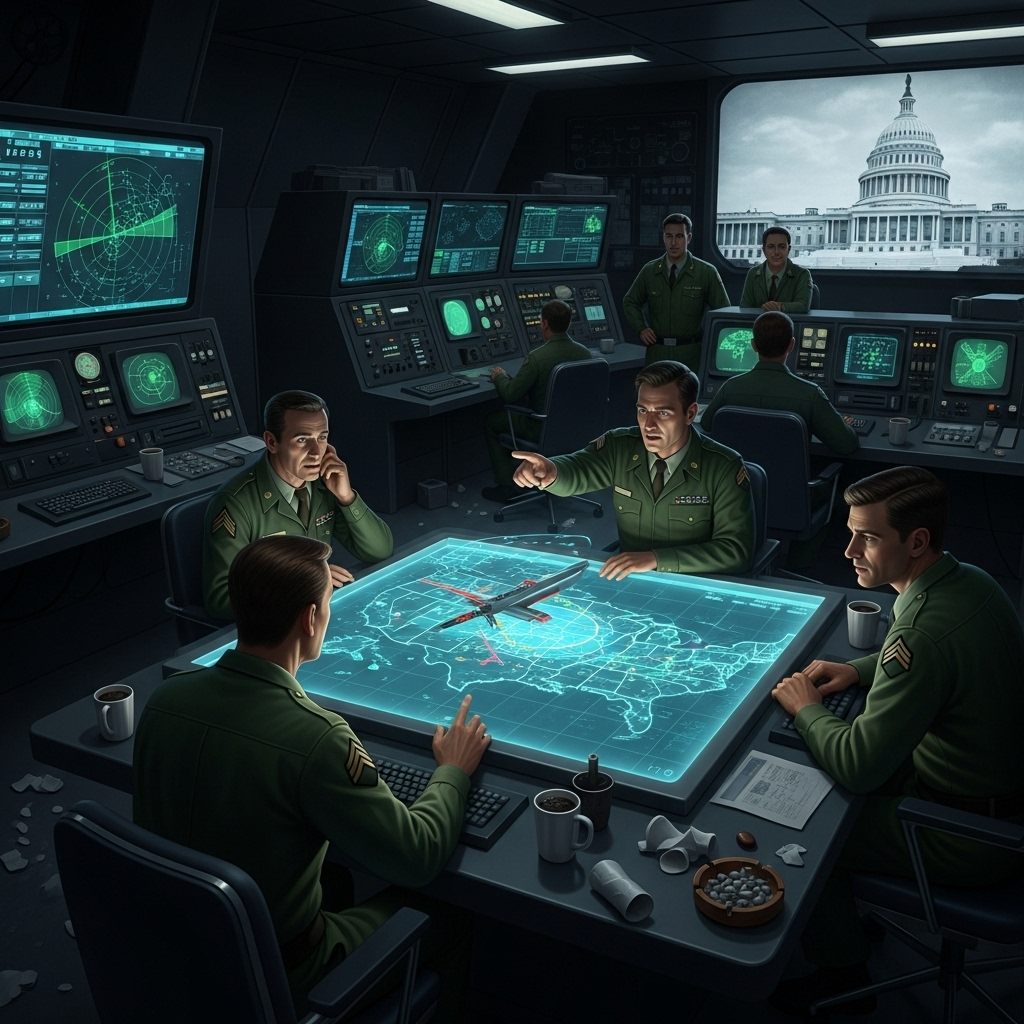 Congress UFO Incident: 1 Russian Sighting Almost Led to WW3 4 Tense military command center during the Cold War era congress ufo incident.