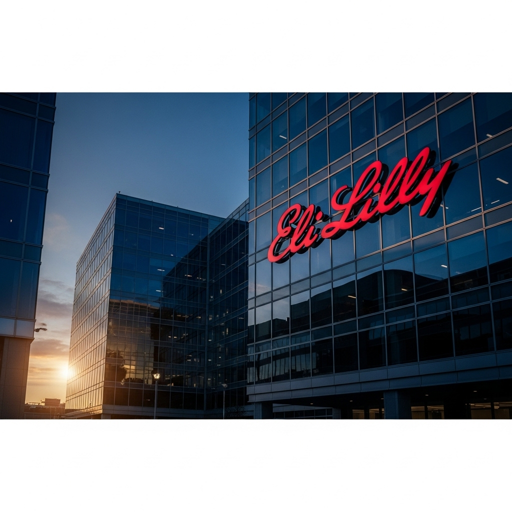 Eli Lilly: 1 Big Reason for UK Gateway Lab Reconsideration 3 The corporate logo for pharmaceutical giant Eli Lilly on one of its international office buildings.