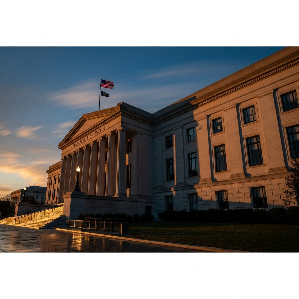 US DOJ Asks Court for 1 Emergency Ruling on Fed Board 2 The exterior of the Robert F. Kennedy Department of Justice building, where the US DOJ formulates its legal strategies.