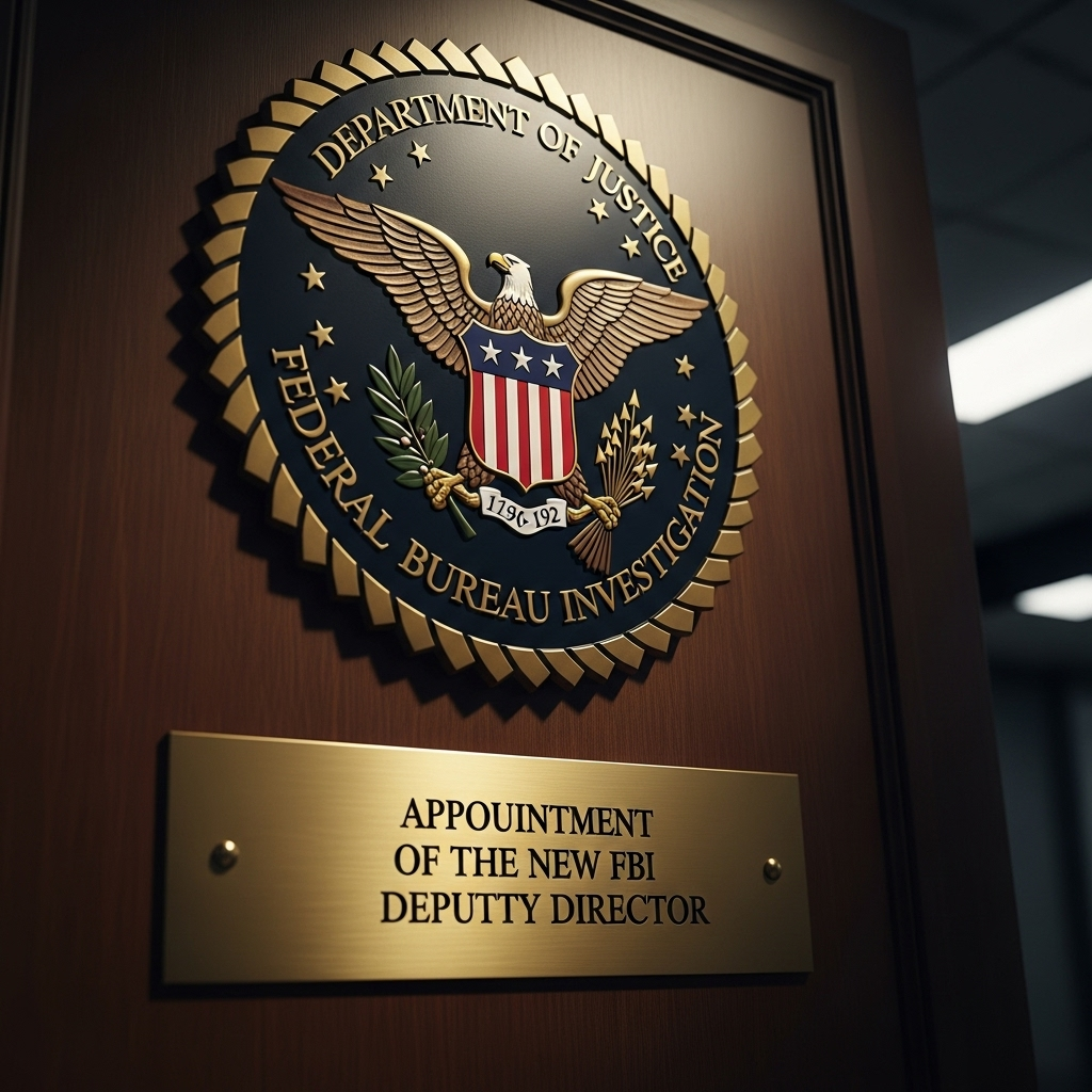 New FBI Deputy Director: 3 Facts on the Bongino Role 2 The FBI headquarters seal with a focus on the appointment of the new fbi deputy director.