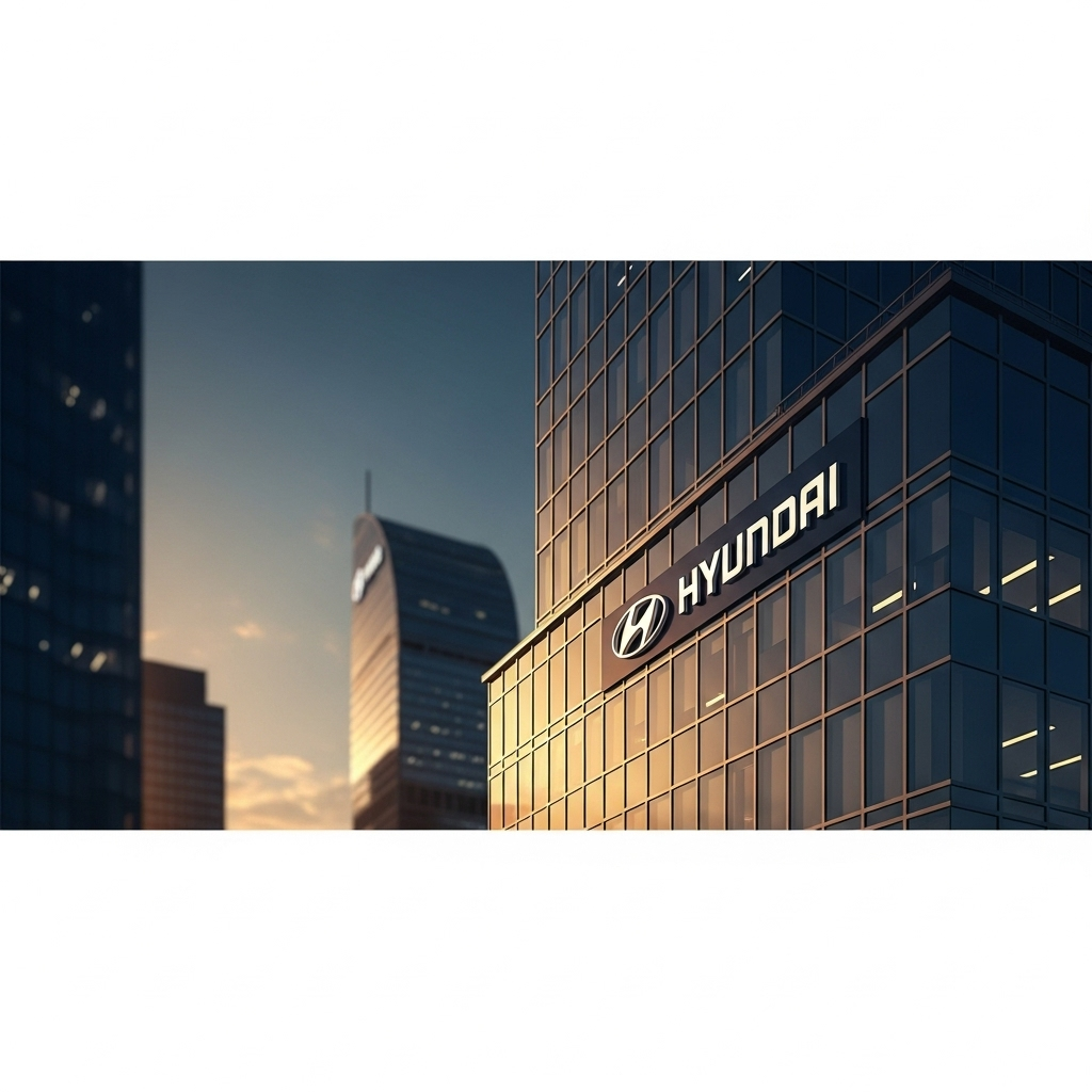 5 Things That Explain the Hyundai Immigration Debacle 4 The Hyundai corporate logo on a modern glass building.