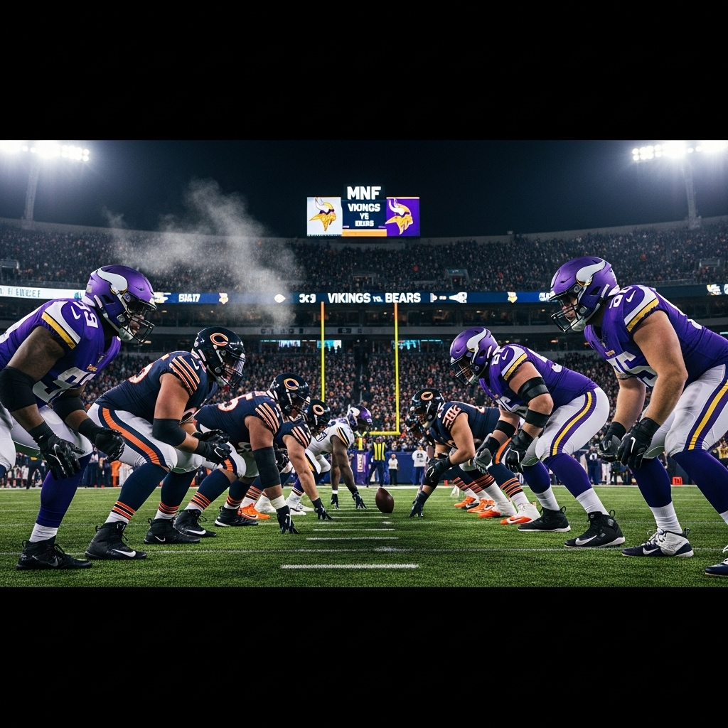 primetime mnf versus vikings: Caleb Williams' #1 Cause 3 The Minnesota Vikings defense lines up against the Chicago Bears offense in the primetime mnf versus vikings showdown.