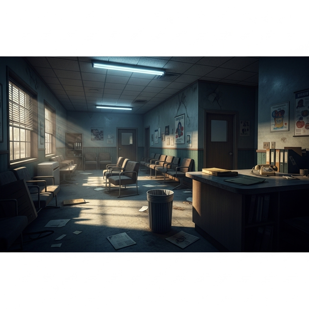 our clinic: 1 Tragic Story After Trump's Funding Cuts 2 The quiet and empty waiting room of our clinic after the funding cuts.