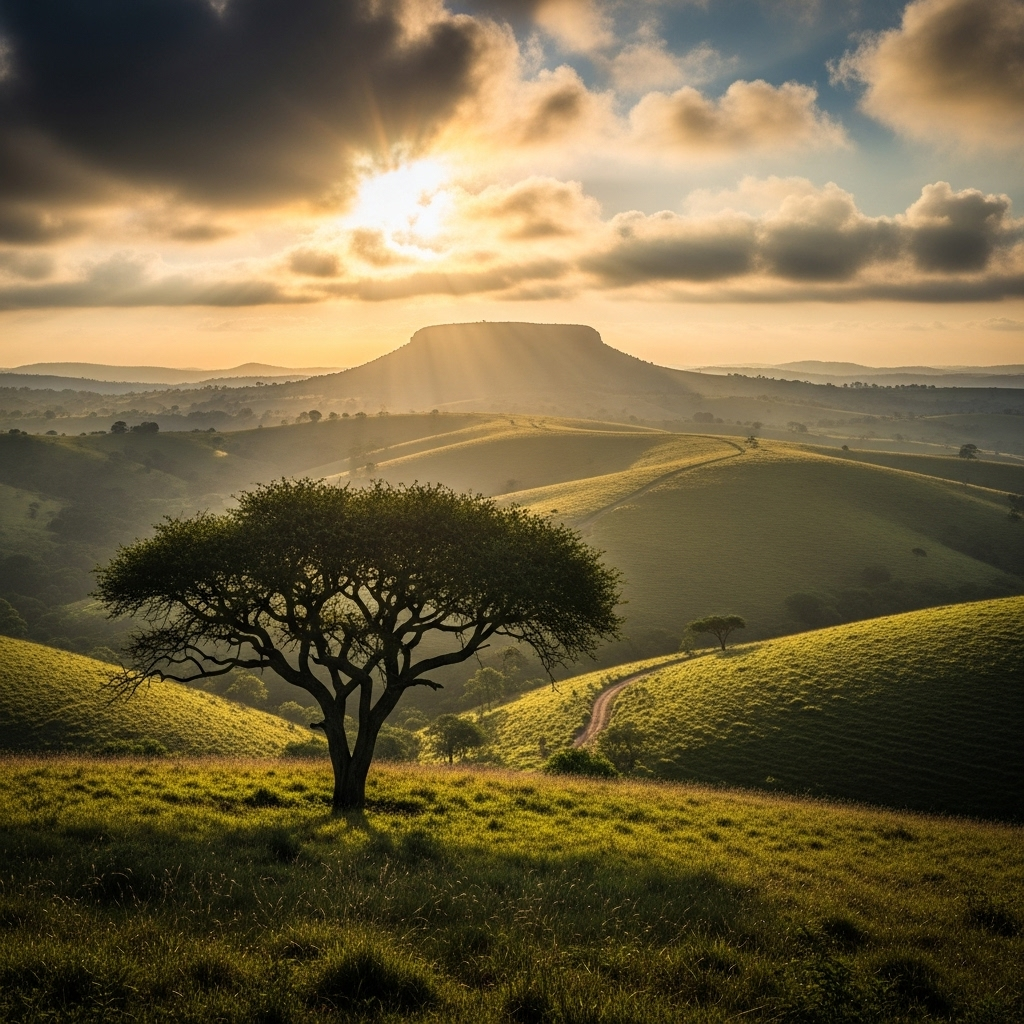 Zulu King Issues 1 Shocking Stick Fight Challenge 4 The rolling hills of KwaZulu-Natal, the ancestral home where the Zulu King's challenge will take place.
